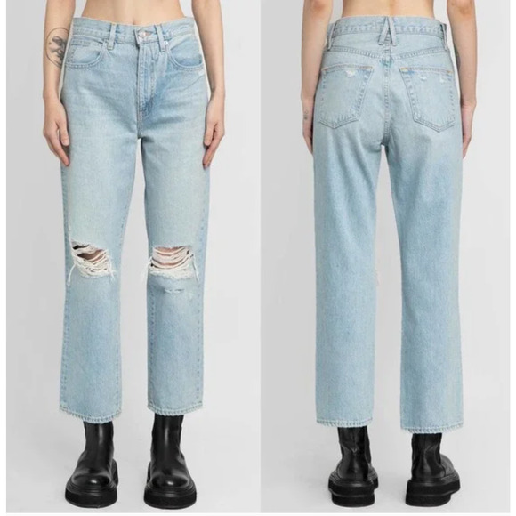 NWT SLVRLAKE London High Rise Ripped Distressed Jeans Broken Dreams 29 Capsule - Picture 1 of 10
